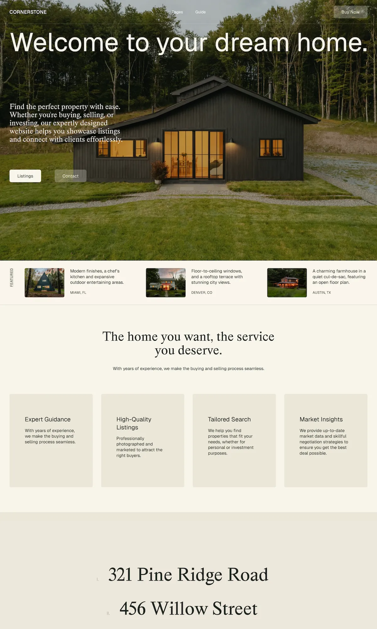 Cornerstone – Real Estate Website Template