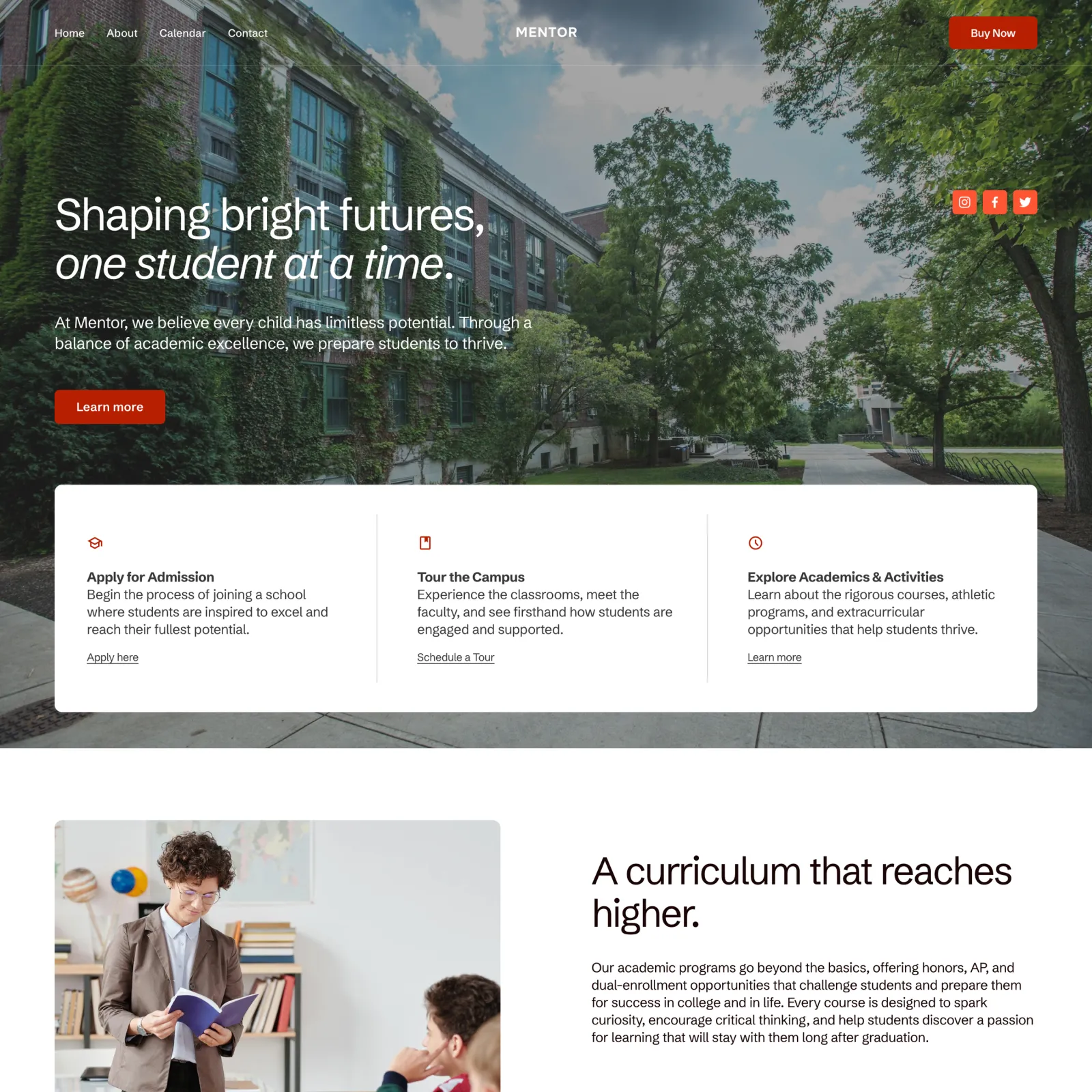 Mentor – Education Website Template